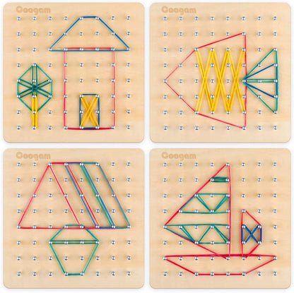 Wooden Geometric Board – Ignite Your Child's Imagination and Spatial Development