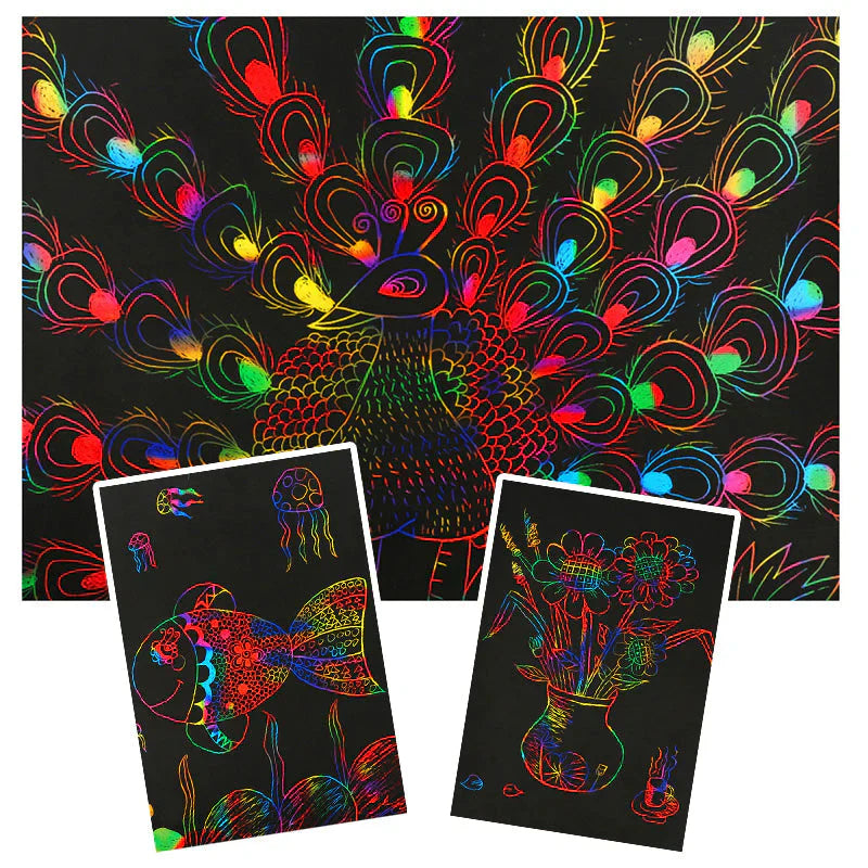 Scratch Art Rainbow Cards