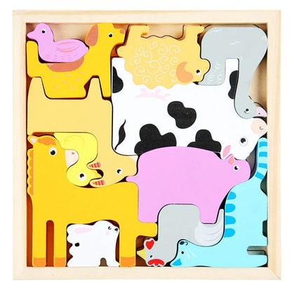 WoodlandPuzzle - How Do the Shapes Fit Into the Frame? - Shape Puzzle