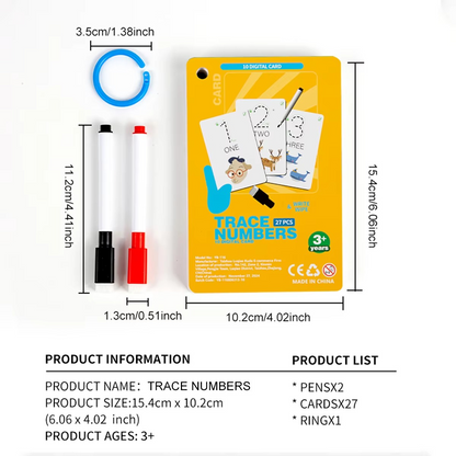 Reusable number and letter tracing book for childrens