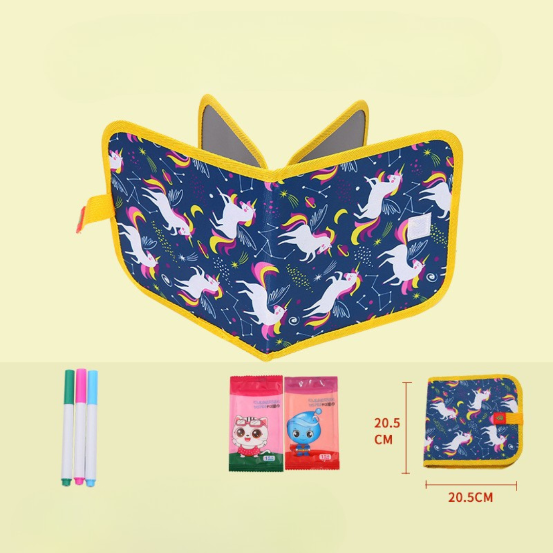 Portable reusable drawing book for children