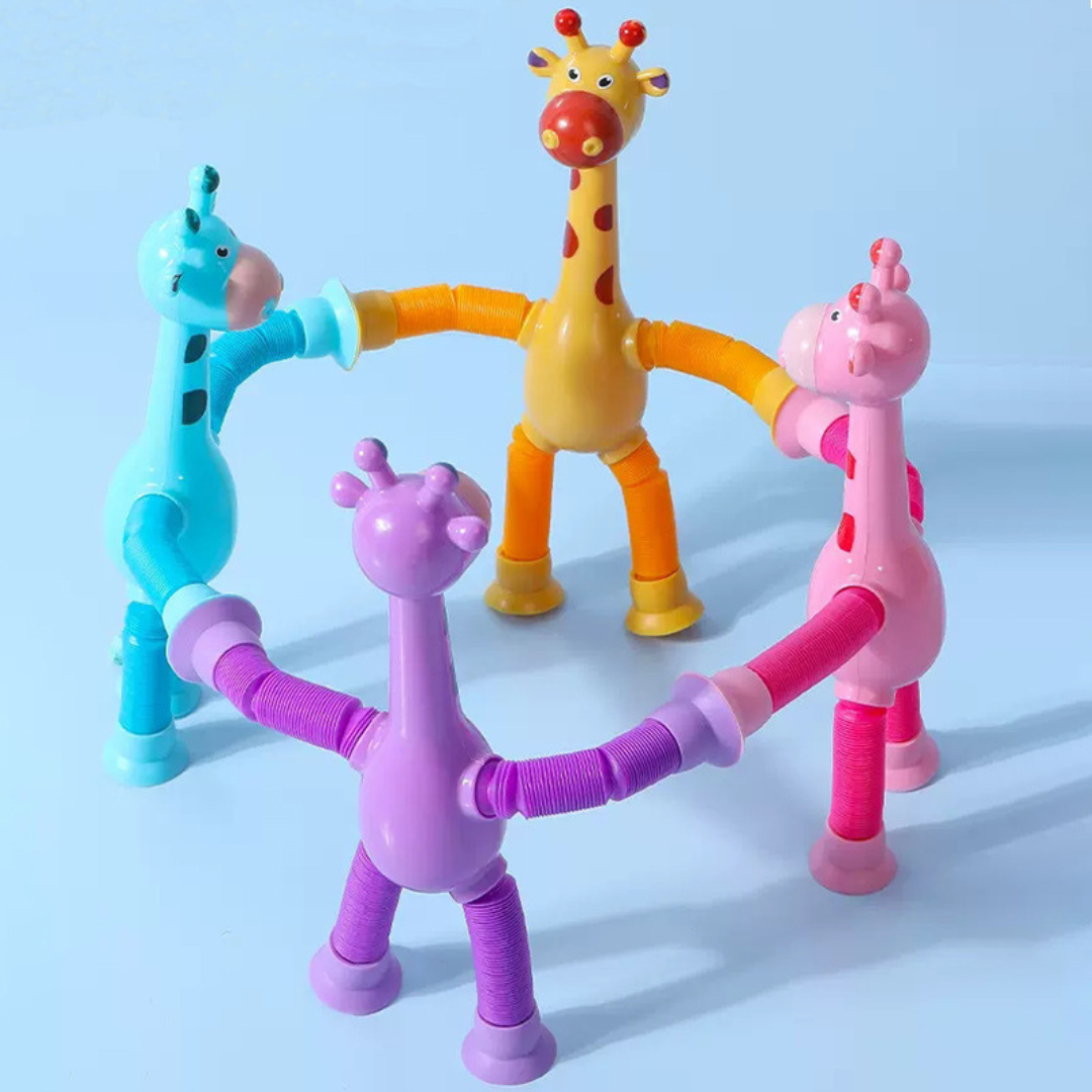 Sensory suction cup giraffe baby toy
