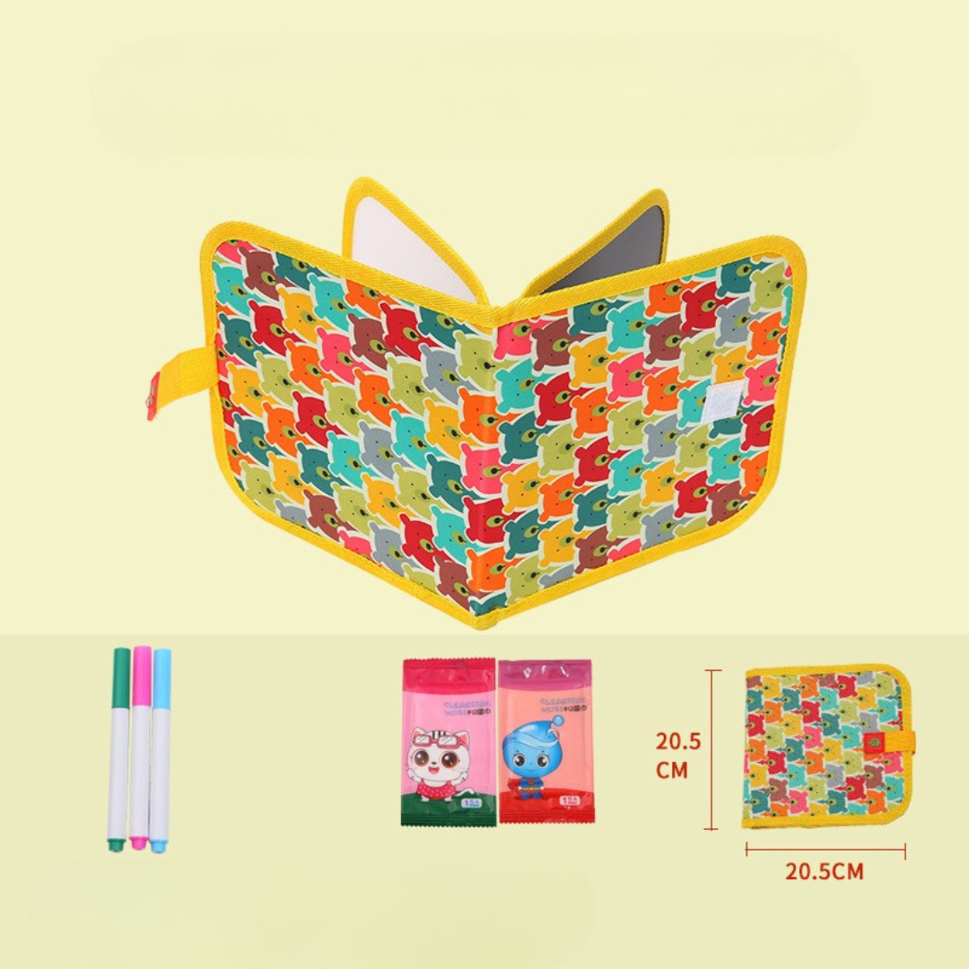 Portable reusable drawing book for children