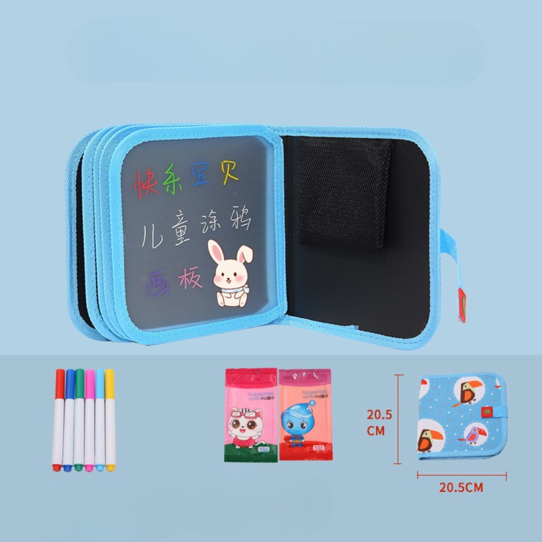 Portable reusable drawing book for children