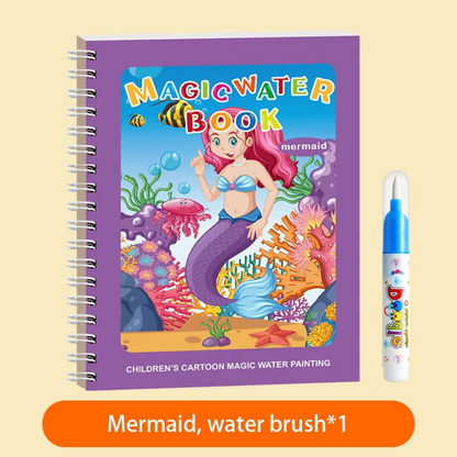 Magic Self Erasing Water Painting Book Set with Water Brush