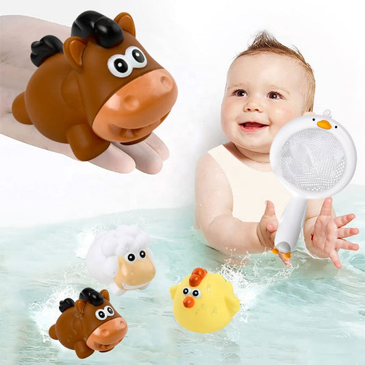 Self-Luminous Bath Toy with Landing Net